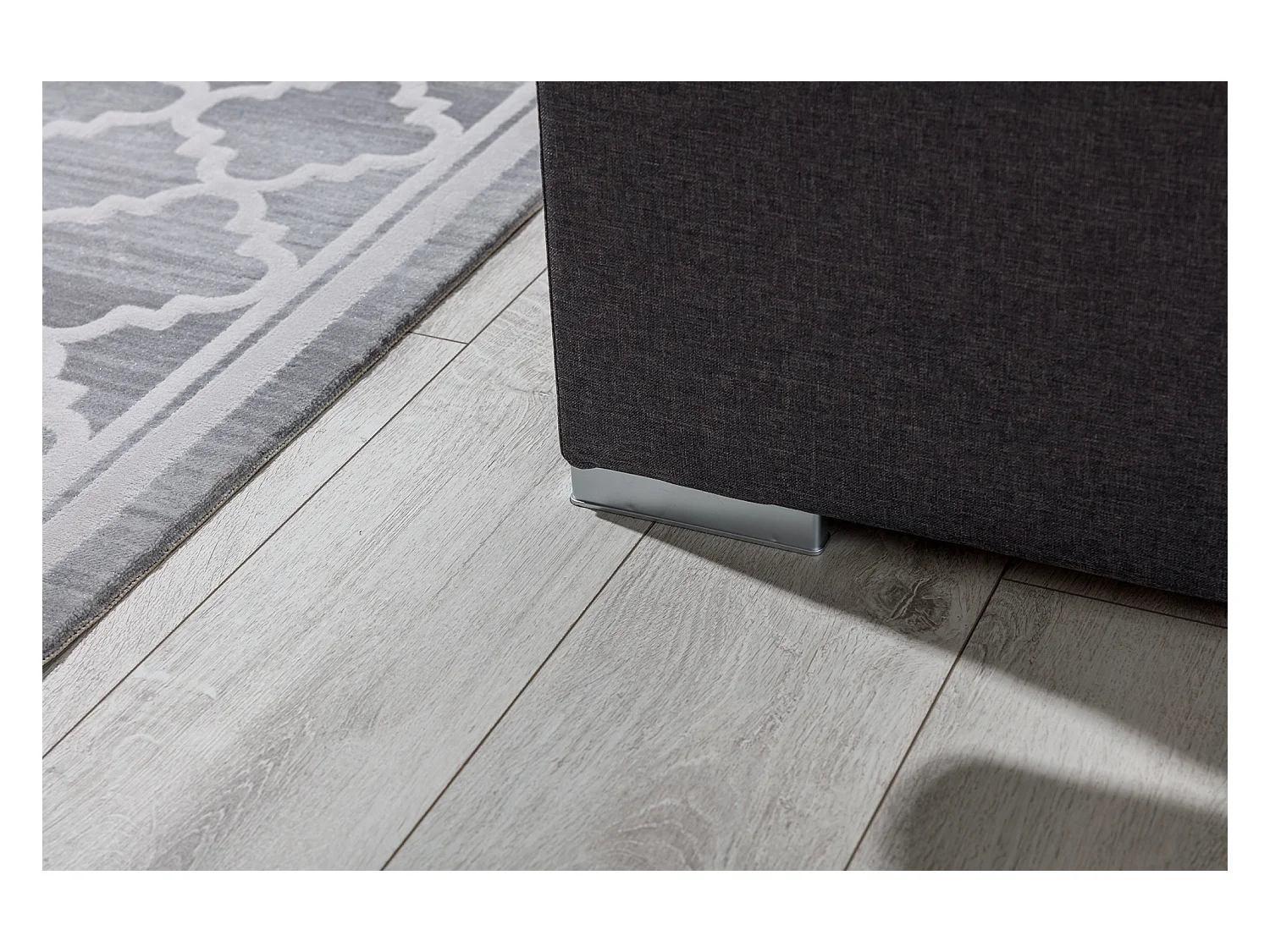 Lit chambre d'hôtel avec matelas tissu bleu turquin Alko-180x200