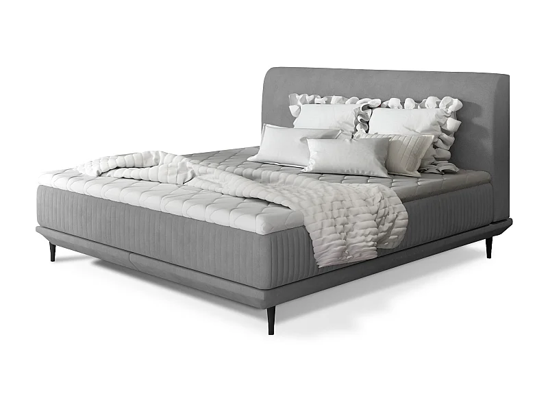 Boxspringbed 180x200 cm lichtgrijs fluwelen boxspring en matras inclusief Mastera