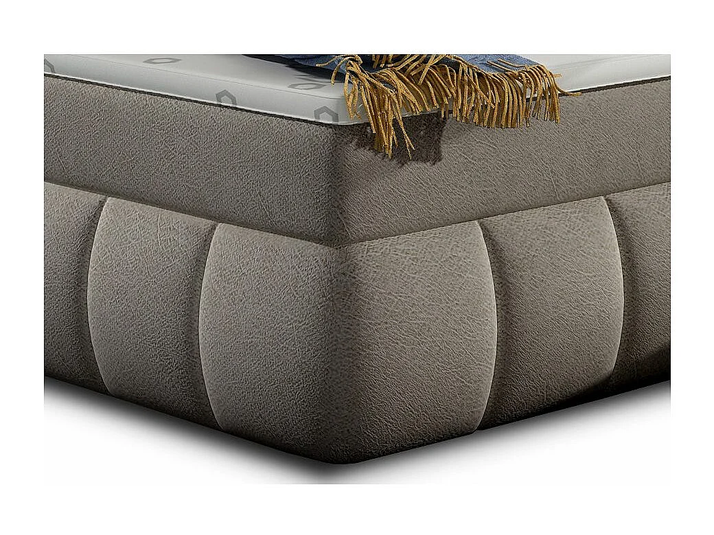 Lit continental matelassé tissu beige Florencia-180x200