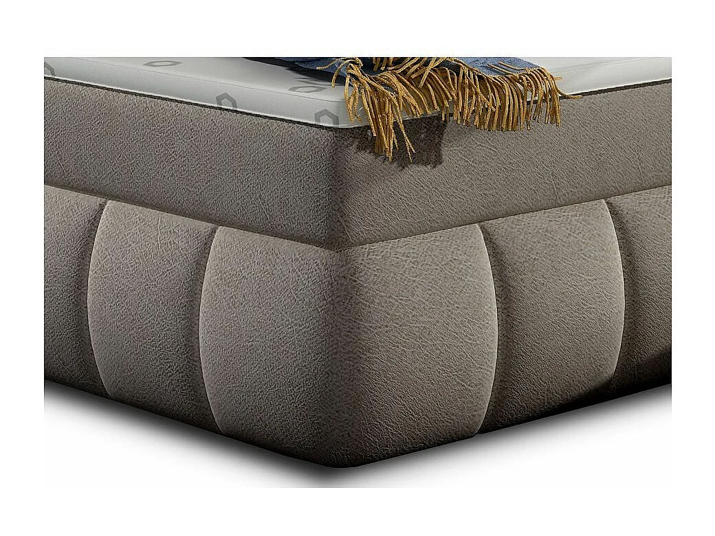 Florencia gewatteerd continentaal bed in beige stof-Slapen 160x200cm