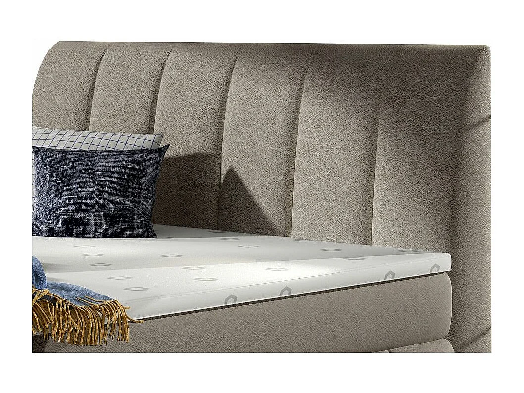 Florencia gewatteerd continentaal bed in beige stof-Slapen 160x200cm