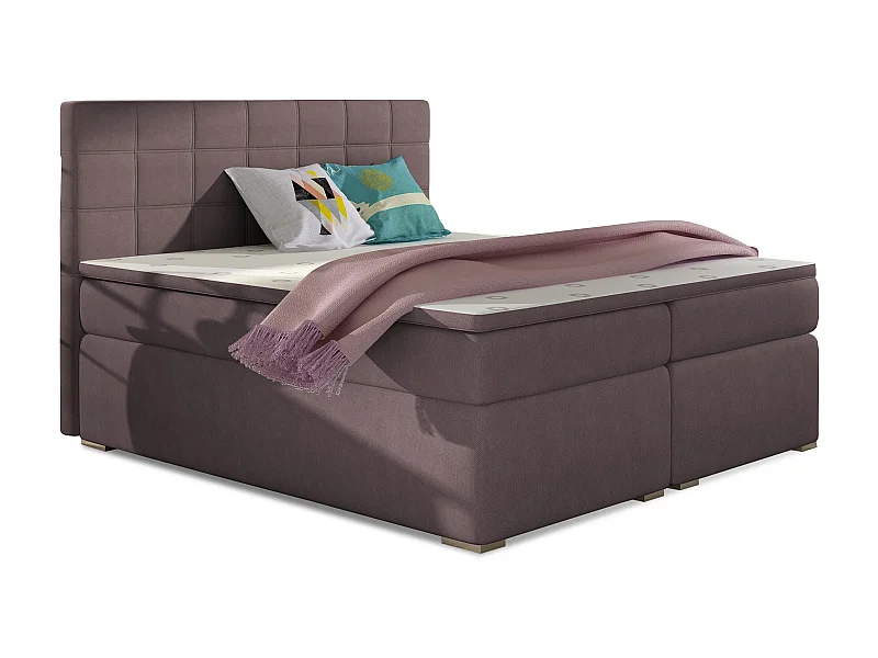 Lit chambre d'hôtel avec matelas tissu parme Alko-180x200