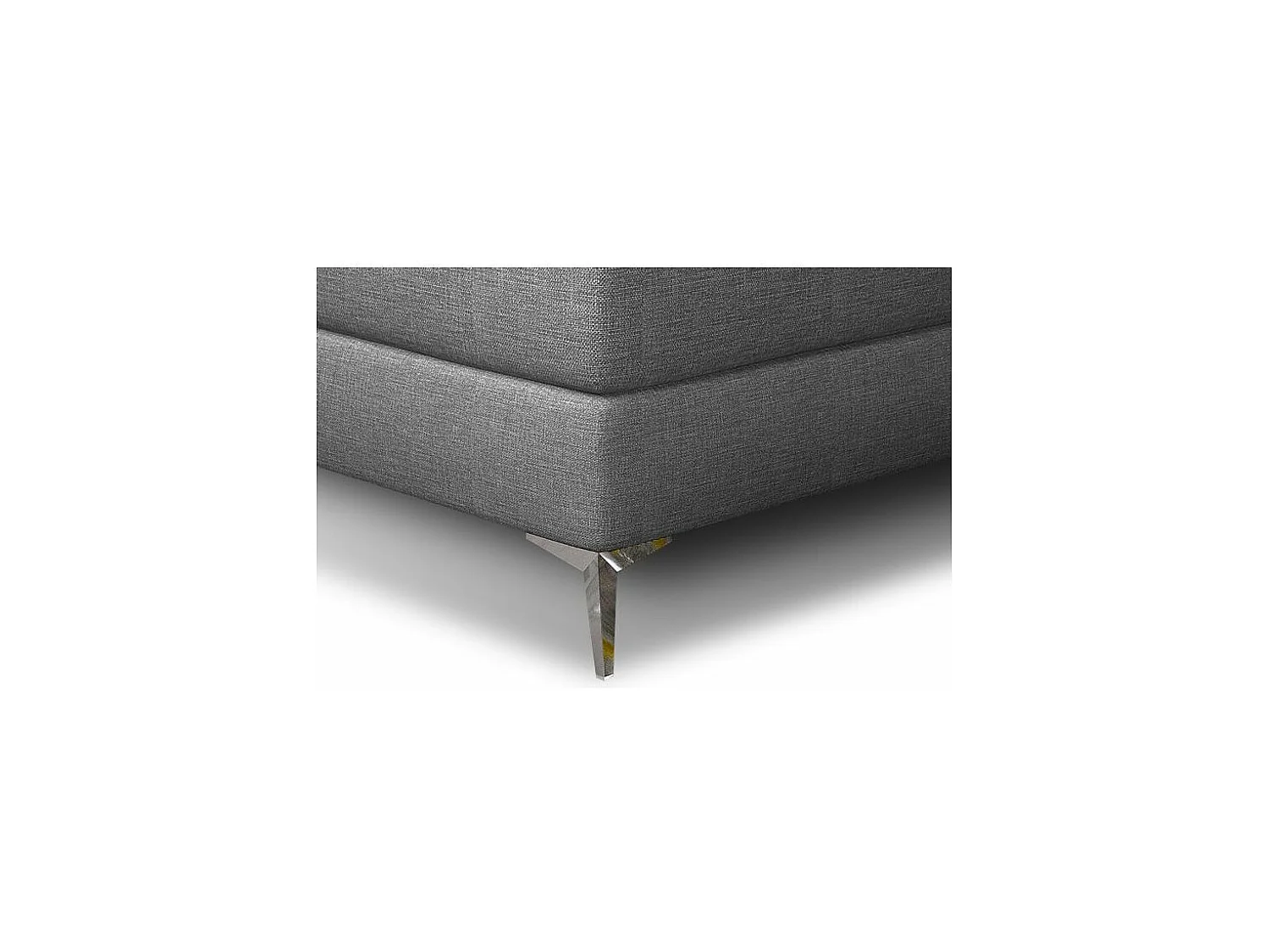 Lit design continental avec tête de lit capitonnée strass tissu gris Banky-140x200
