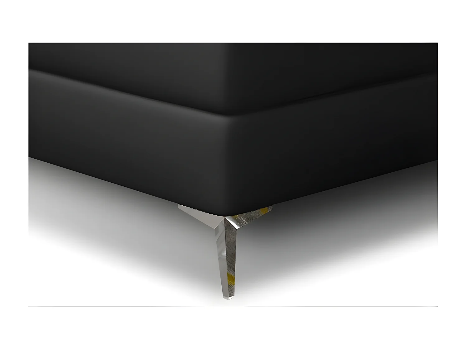 Continental design bed met strass gevoerd hoofdeinde in zwart kunstleer Banky-Slapen 180x200cm