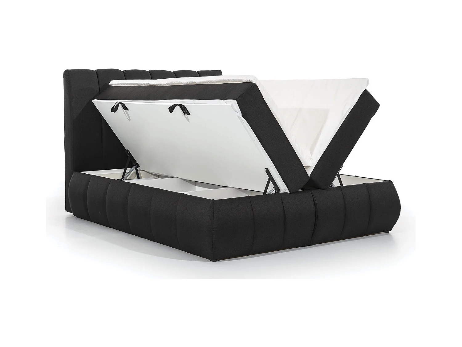 Florencia gewatteerd continentaal bed in beige stof-Slapen 140x200cm