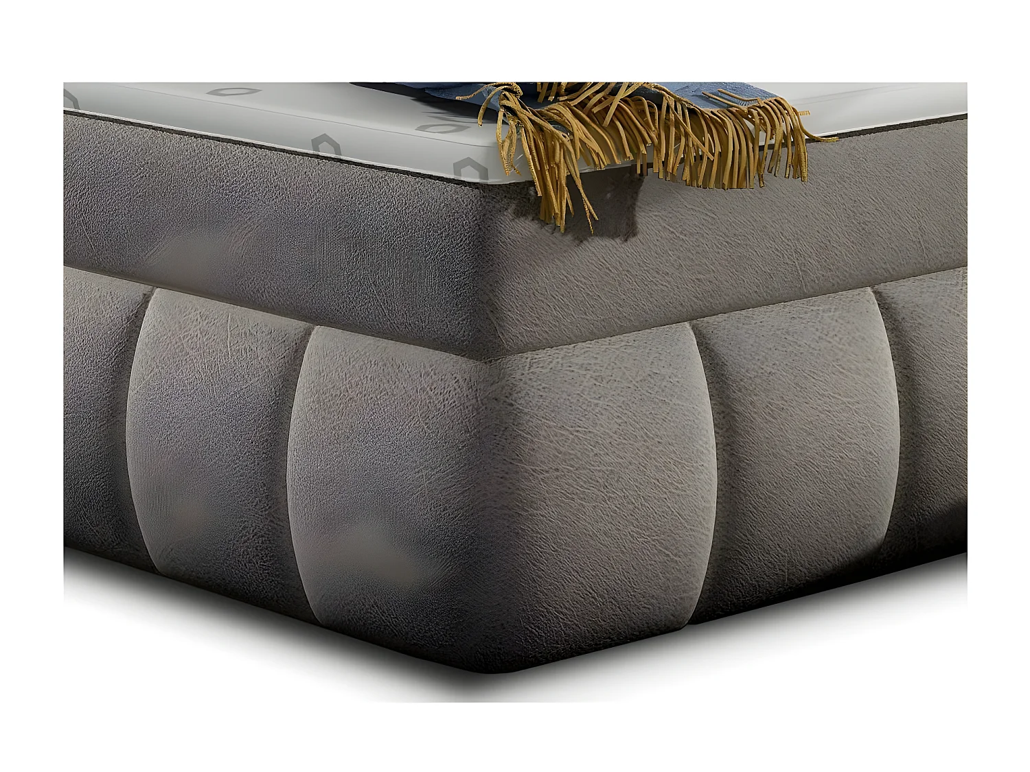 Florencia gewatteerd continentaal bed in beige stof-Slapen 140x200cm