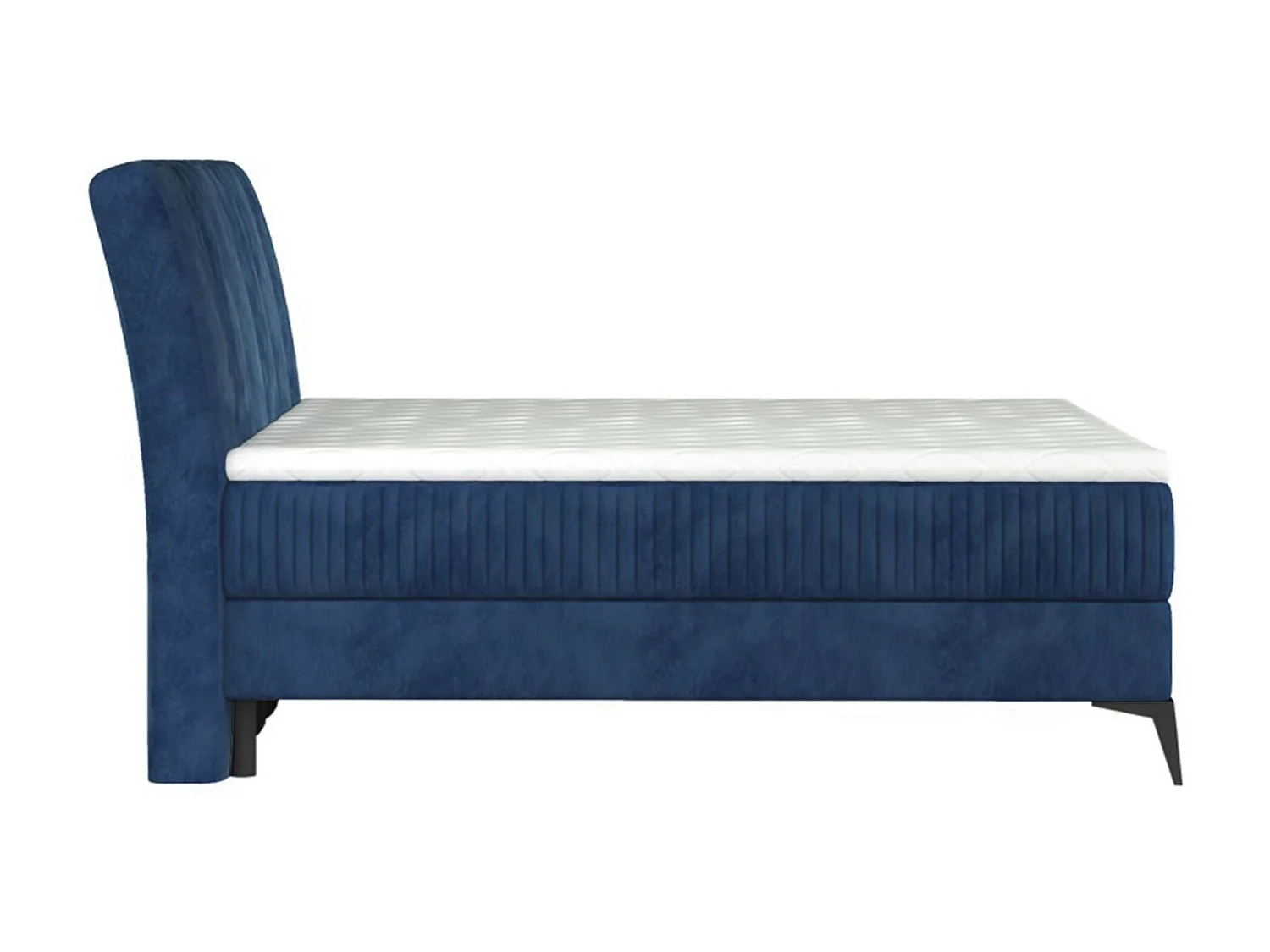 Modern continentaal bed met blauw fluwelen matras Brato-Slapen 160x200cm