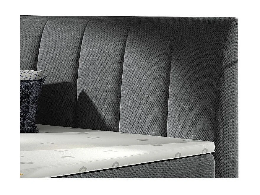 Lit continental matelassé tissu gris Florencia-140x200