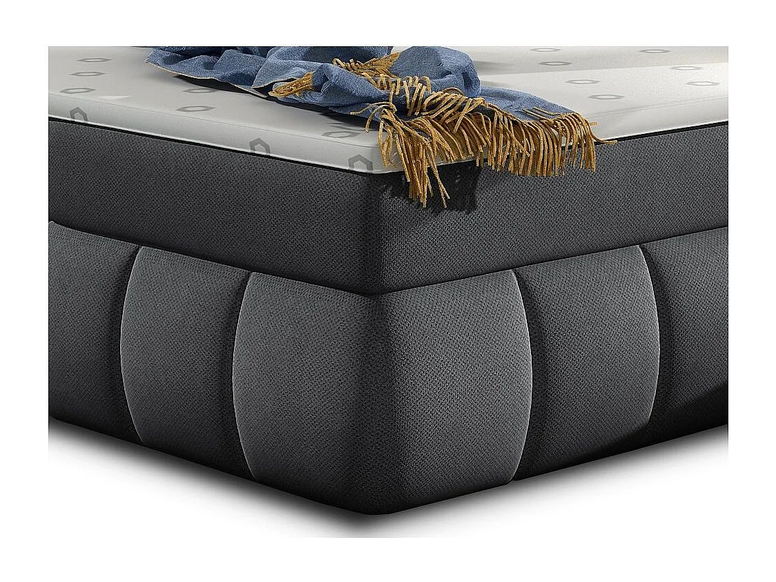 Lit continental matelassé tissu gris Florencia-140x200