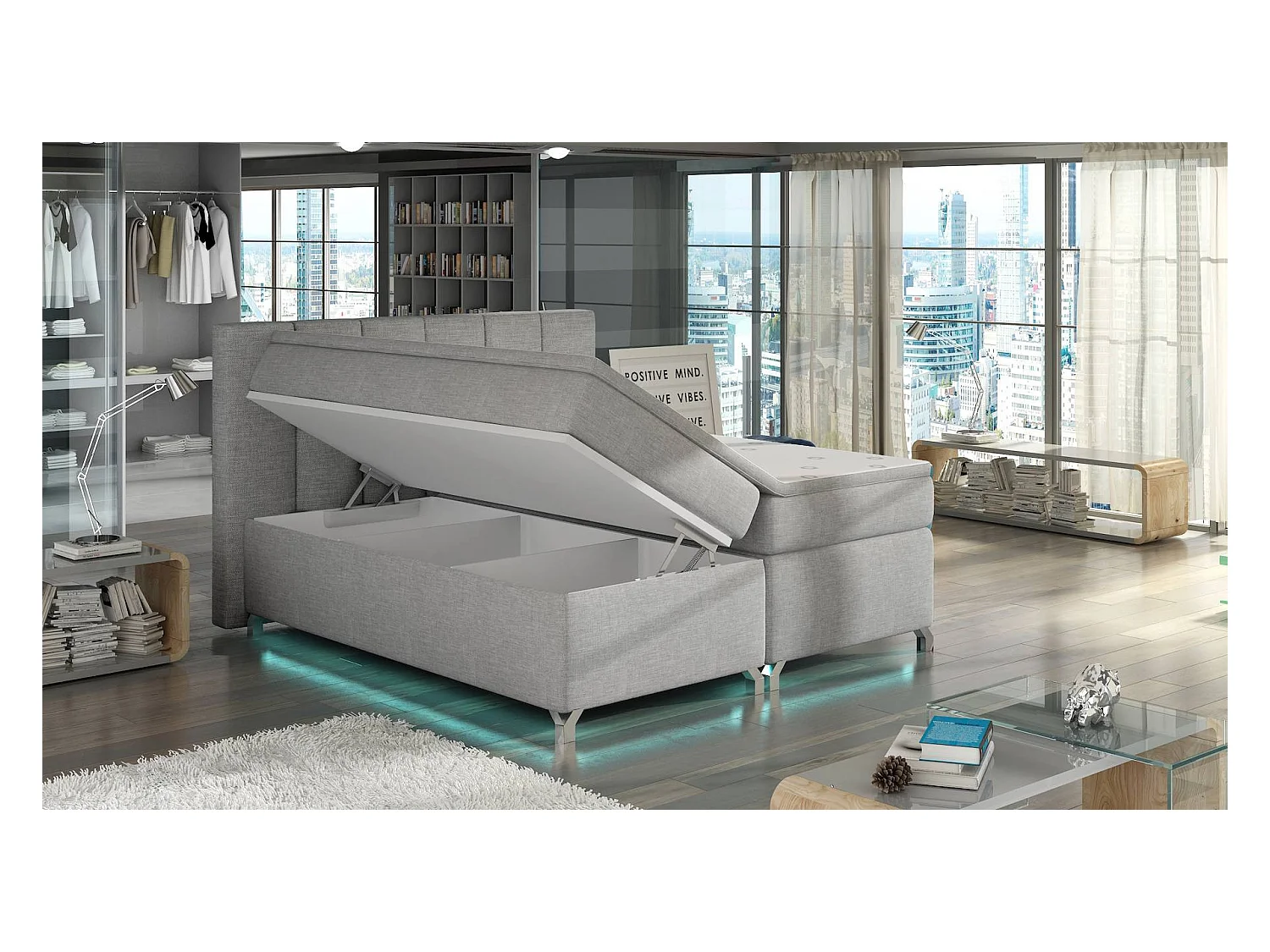 Boxspringbed 140x200 cm beige stof Balfor