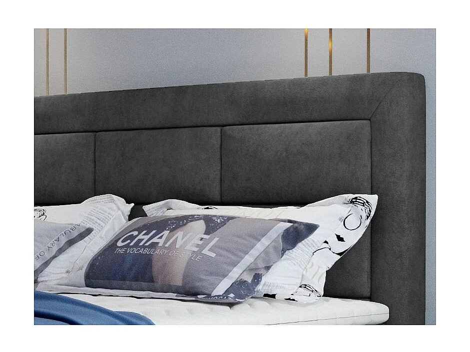 Balore donkergrijs stoffen continentaal bed-Slapen 160x200cm