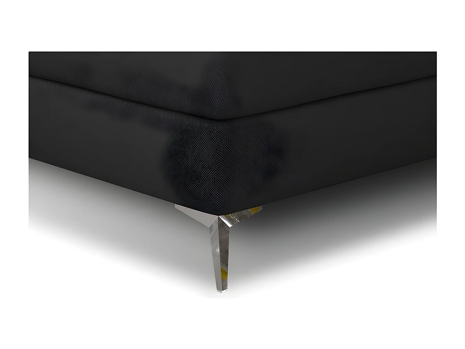 Continental designbed met strass gevoerd hoofdeinde in zwarte Banky-stof-Slapen 180x200cm