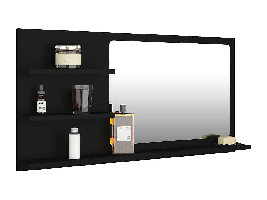 Miroir de salle de bain Noir 90x10,5x45