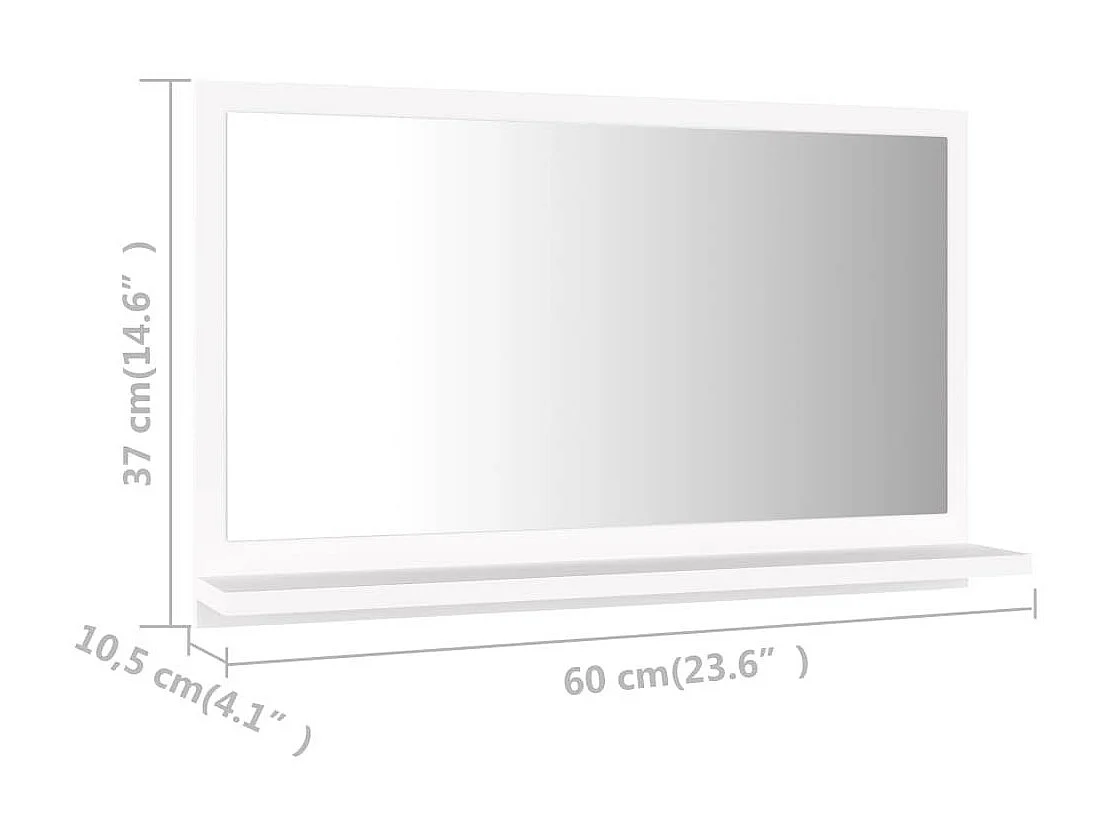 Miroir de salle de bain Blanc 60x10,5x37