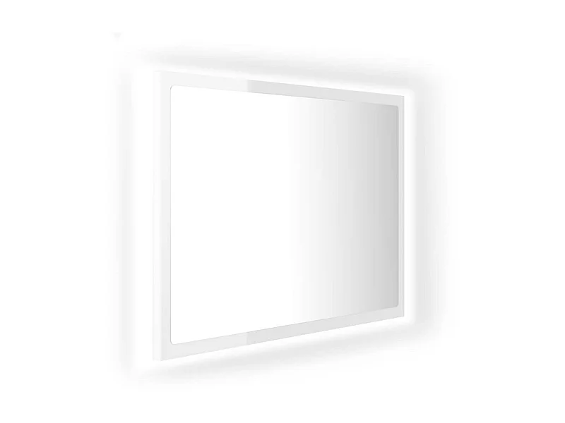 Espejo de baño acrílico blanco brillo 60x8,5x37 cm