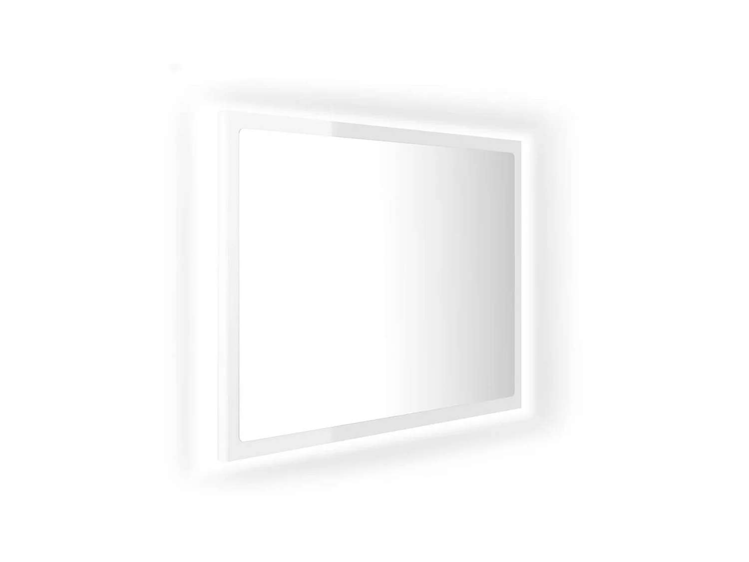 Espejo de baño acrílico blanco brillo 60x8,5x37 cm