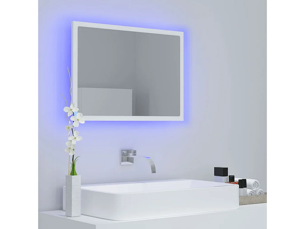 Miroir à LED de salle de bain Blanc 60x8,5x37
