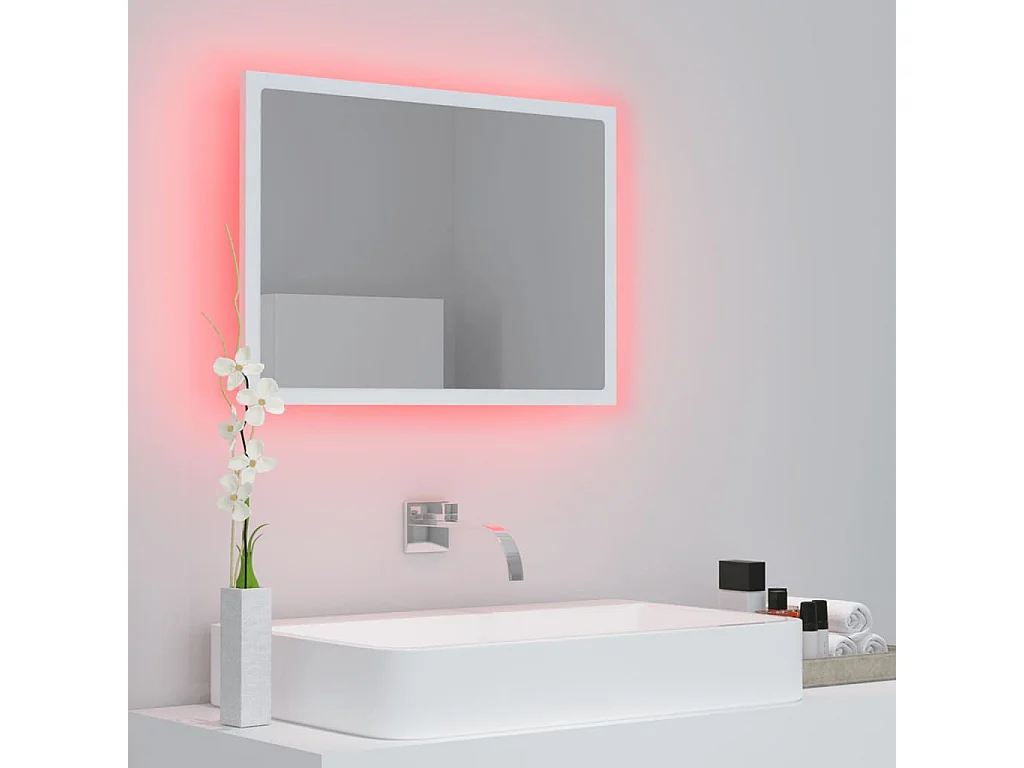 Miroir à LED de salle de bain Blanc 60x8,5x37