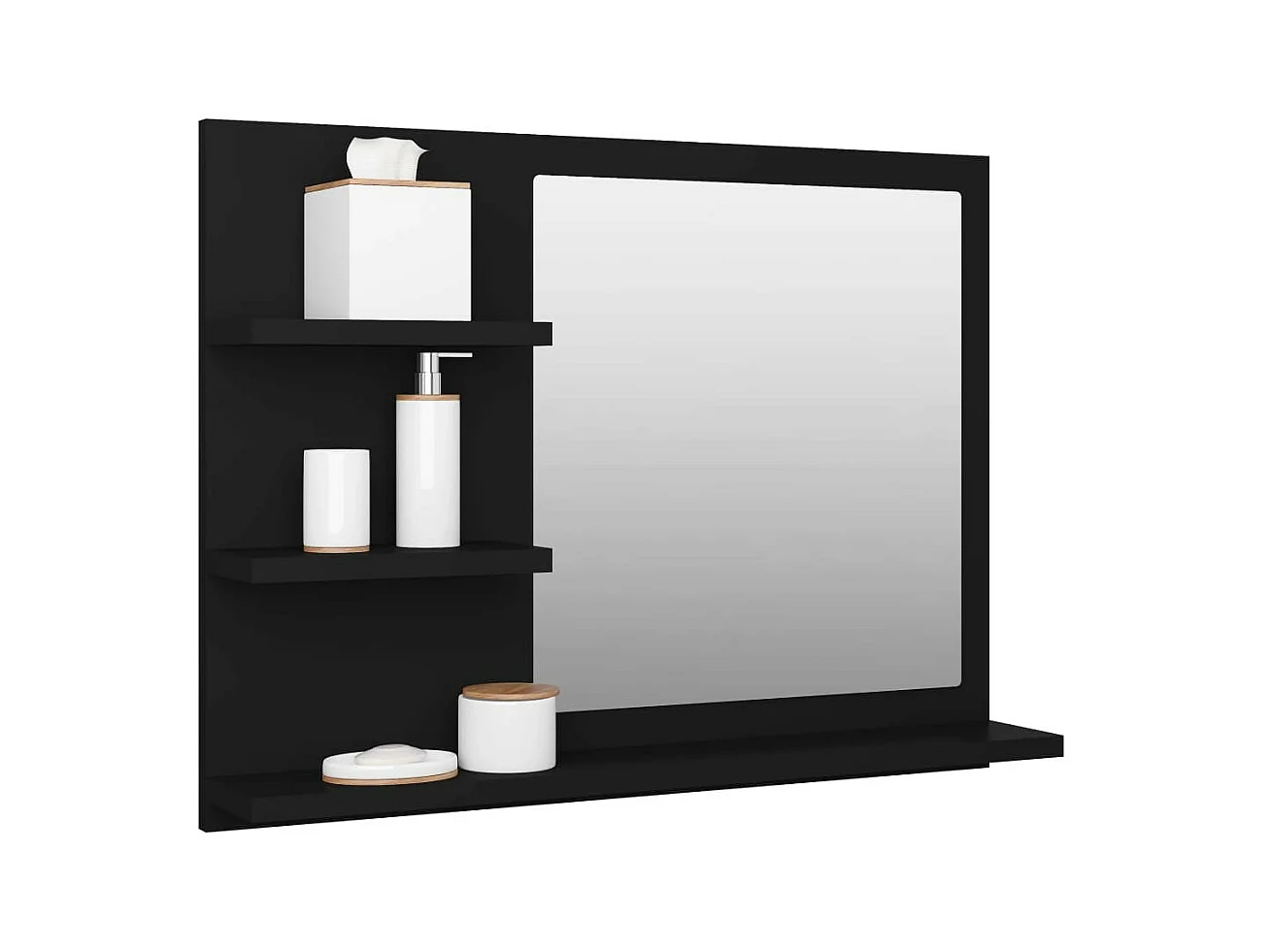 Miroir de salle de bain Noir 60x10,5x45