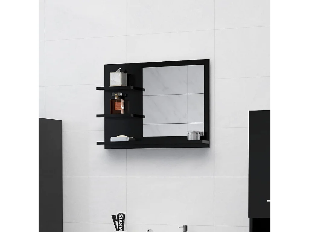 Miroir de salle de bain Noir 60x10,5x45