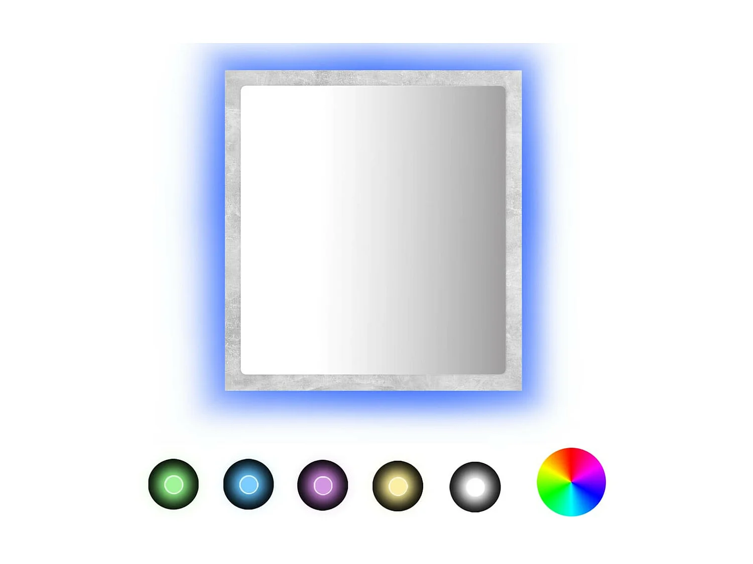 Miroir à LED de salle de bain Gris béton 40x8,5x37