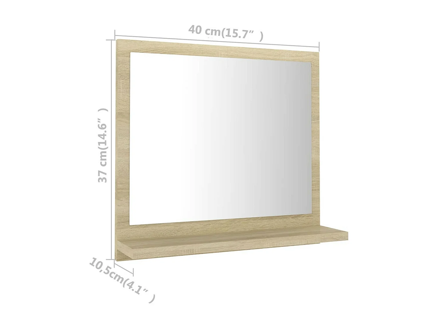 Miroir de salle de bain Blanc et chêne sonoma 40x10,5x37 2