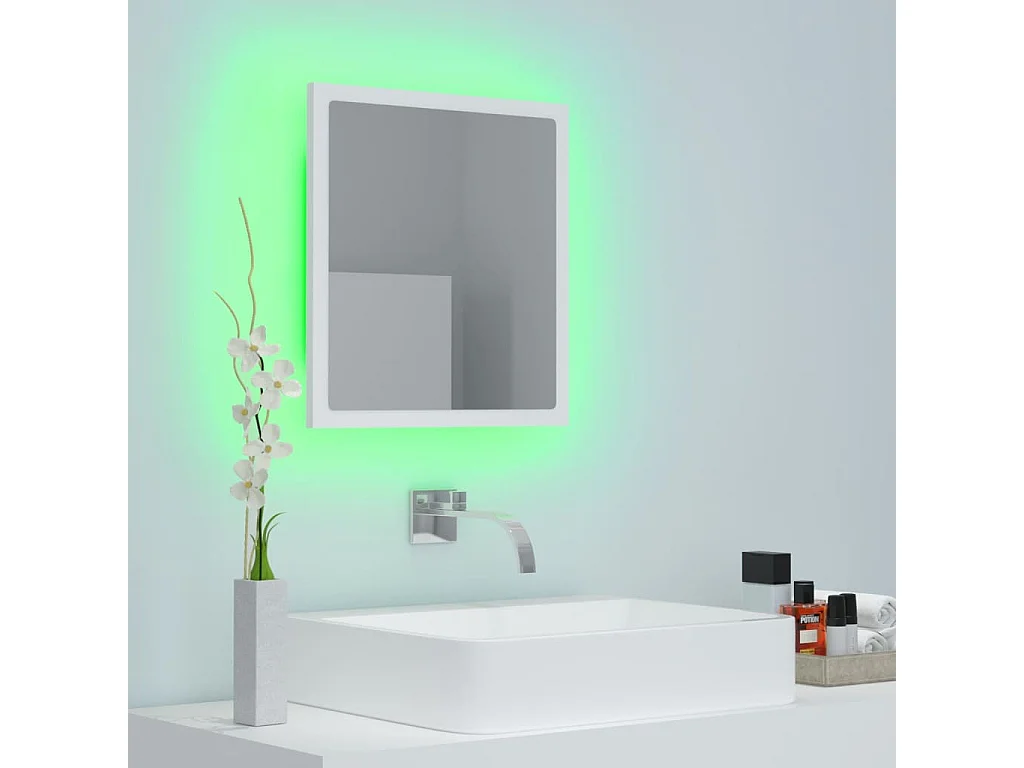 Miroir à LED de salle de bain Blanc 40x8,5x37