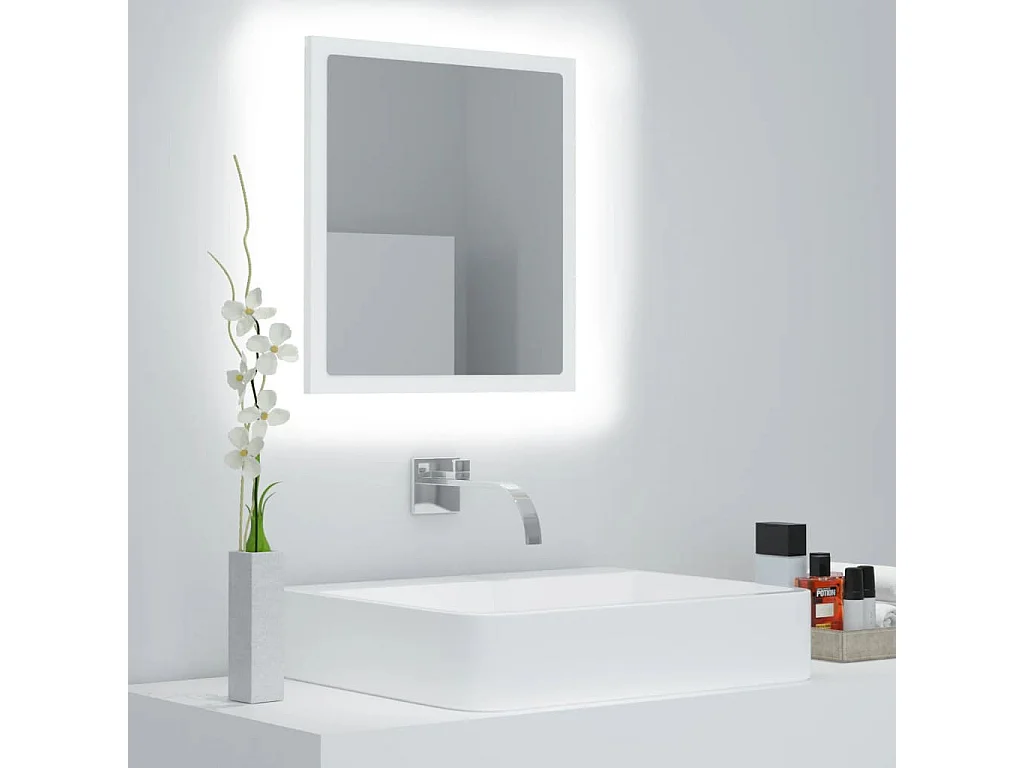 Miroir à LED de salle de bain Blanc 40x8,5x37