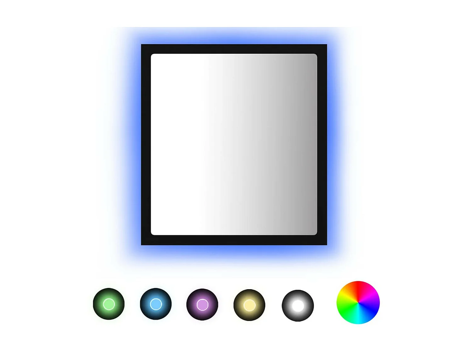 Miroir à LED de salle de bain Noir 40x8,5x37