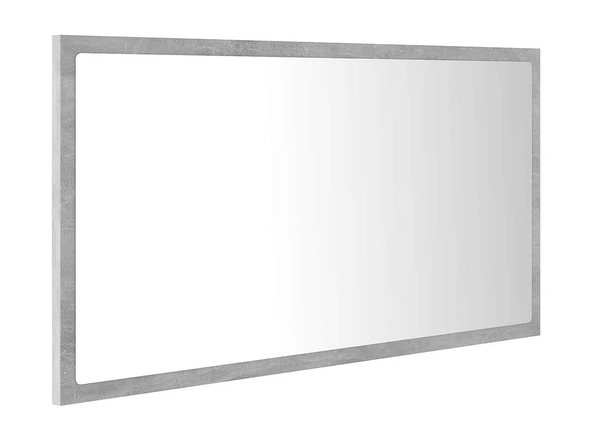 Miroir à LED de salle de bain Gris béton 80x8,5x37