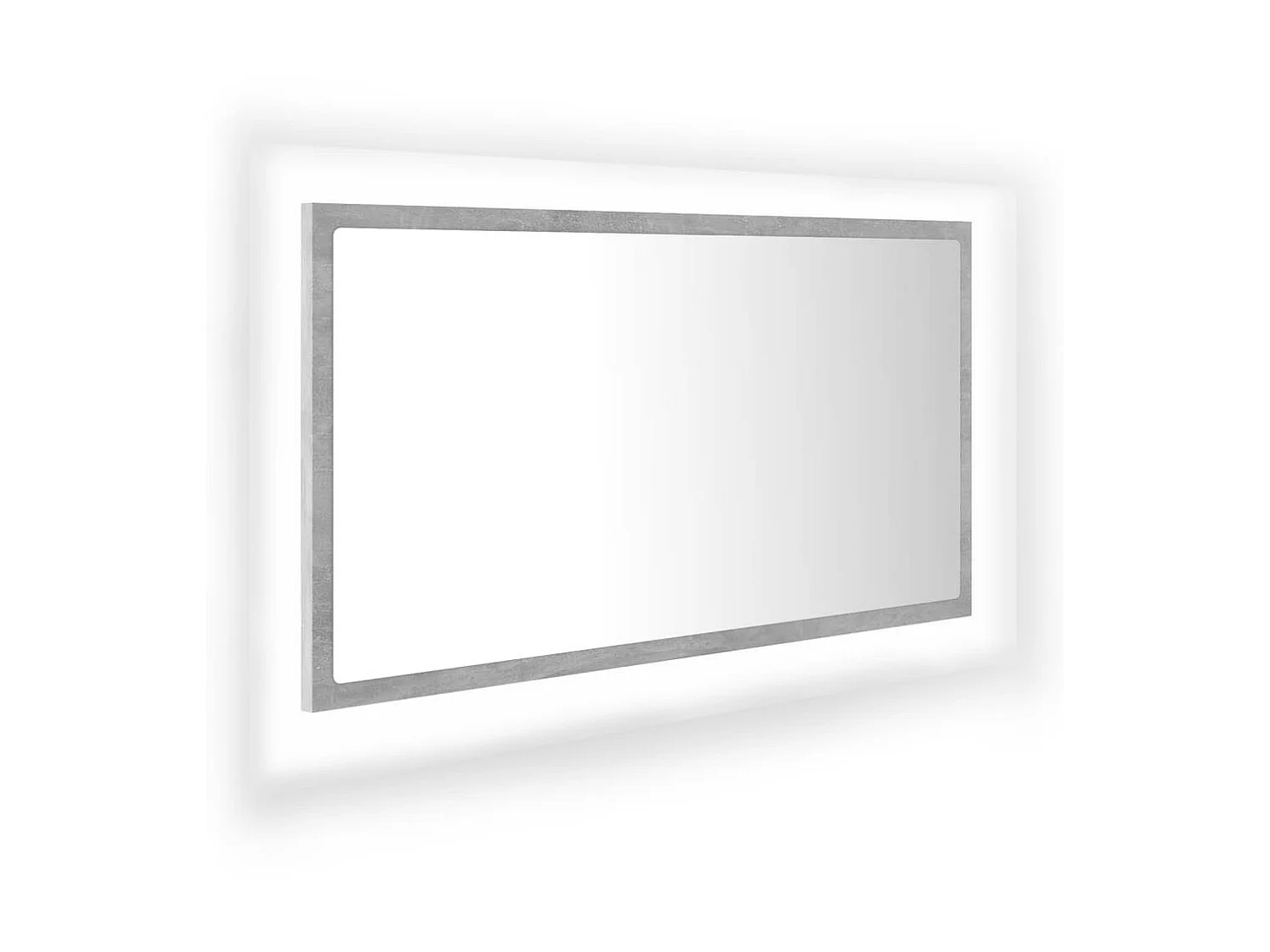 Miroir à LED de salle de bain Gris béton 80x8,5x37