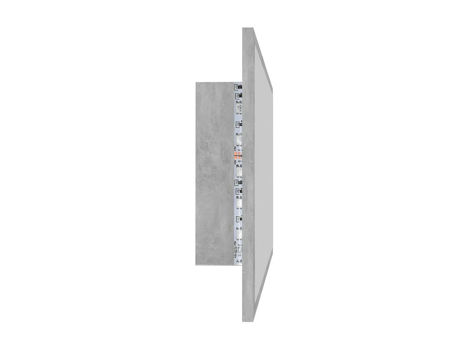 Miroir à LED de salle de bain Gris béton 80x8,5x37