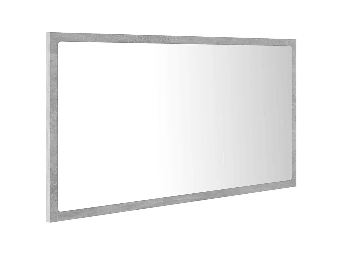 Miroir à LED de salle de bain Gris béton 80x8,5x37