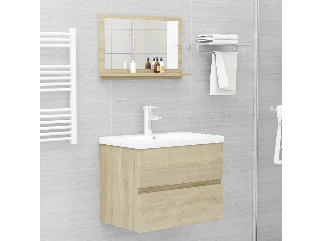 Miroir de salle de bain Chêne sonoma 60x10,5x37