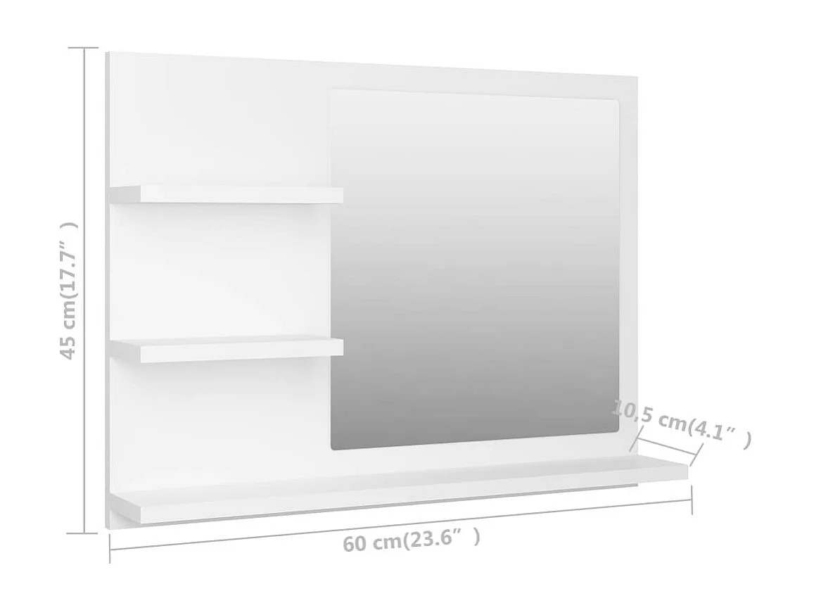 Miroir de salle de bain Blanc 60x10,5x45