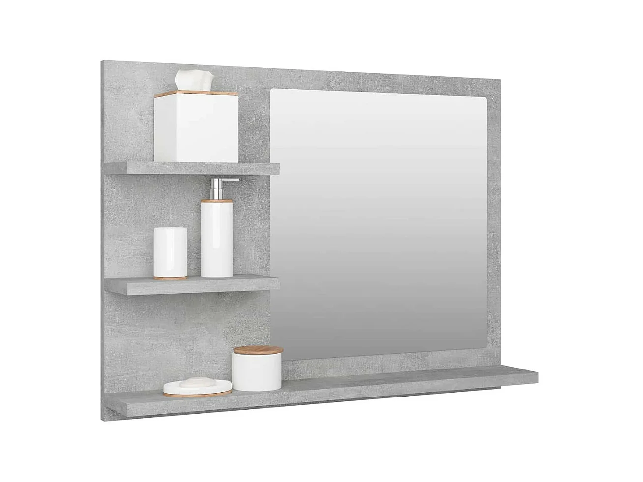 Miroir de salle de bain Gris béton 60x10,5x45