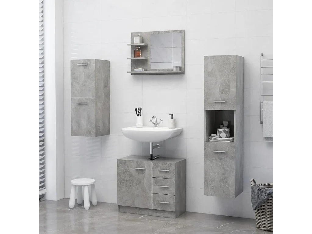 Miroir de salle de bain Gris béton 60x10,5x45