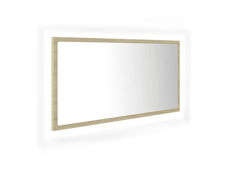 Miroir LED de salle de bain Chêne sonoma 90x8,5x37