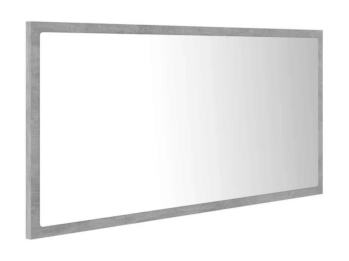 Miroir à LED de salle de bain Gris béton 90x8,5x37