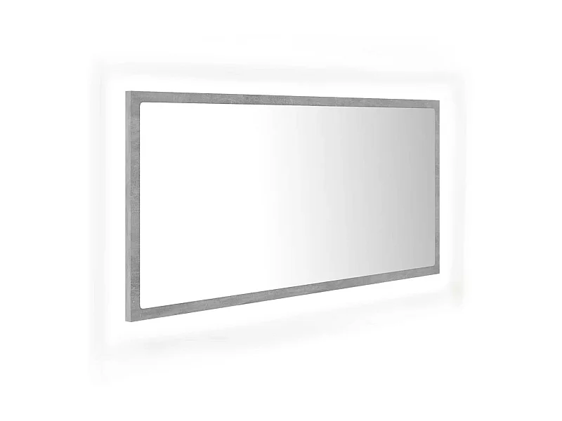 Miroir à LED de salle de bain Gris béton 90x8,5x37