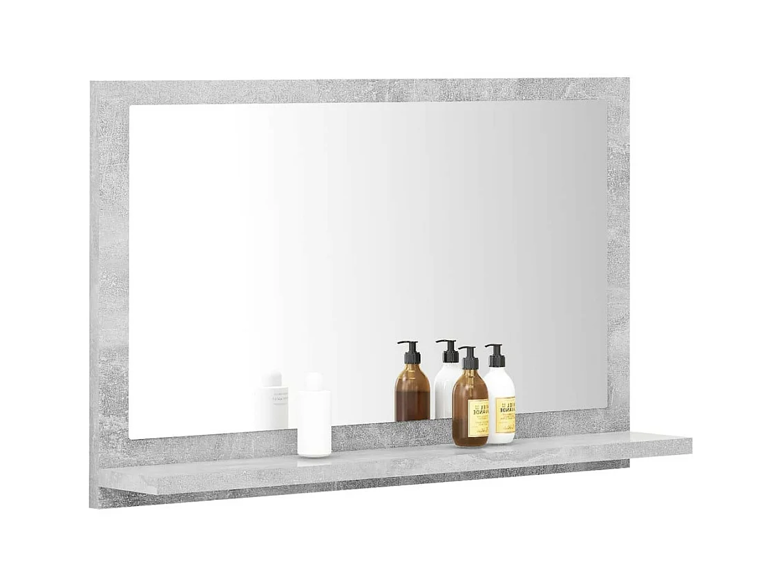 Miroir de salle de bain Gris béton 60x10,5x37