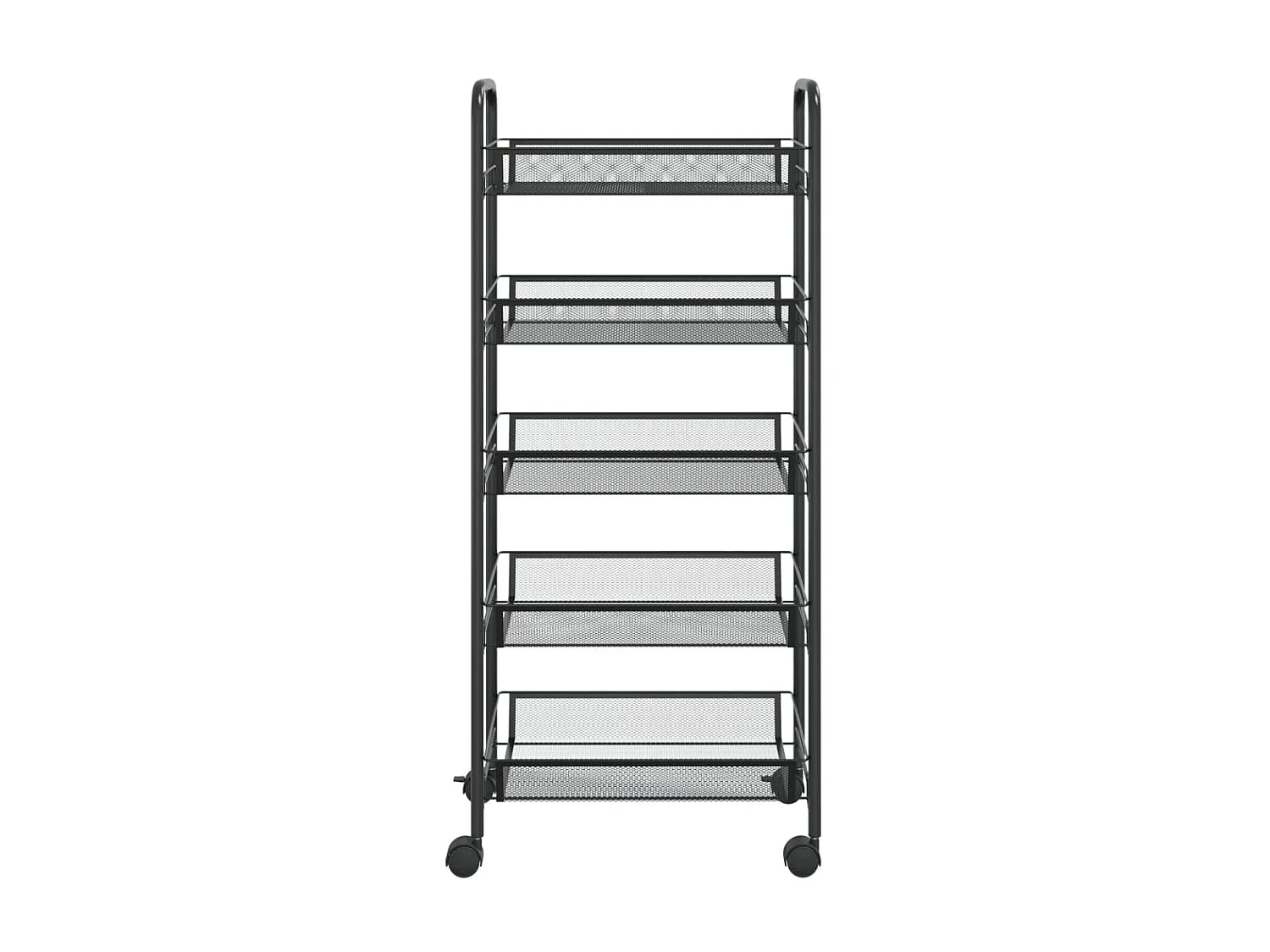 Chariot de cuisine à 5 niveaux Noir 46x26x105 Fer