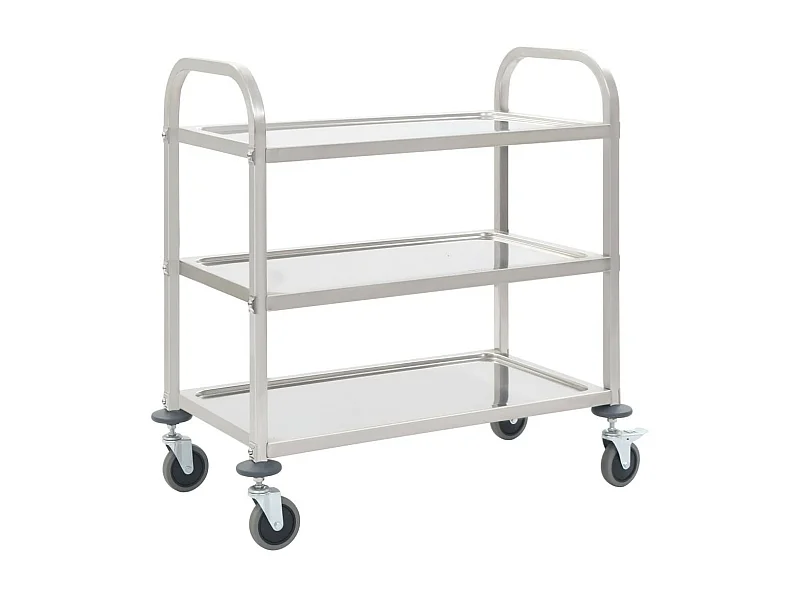 Chariot de cuisine à 3 niveaux 107x55x90 Acier inoxydable