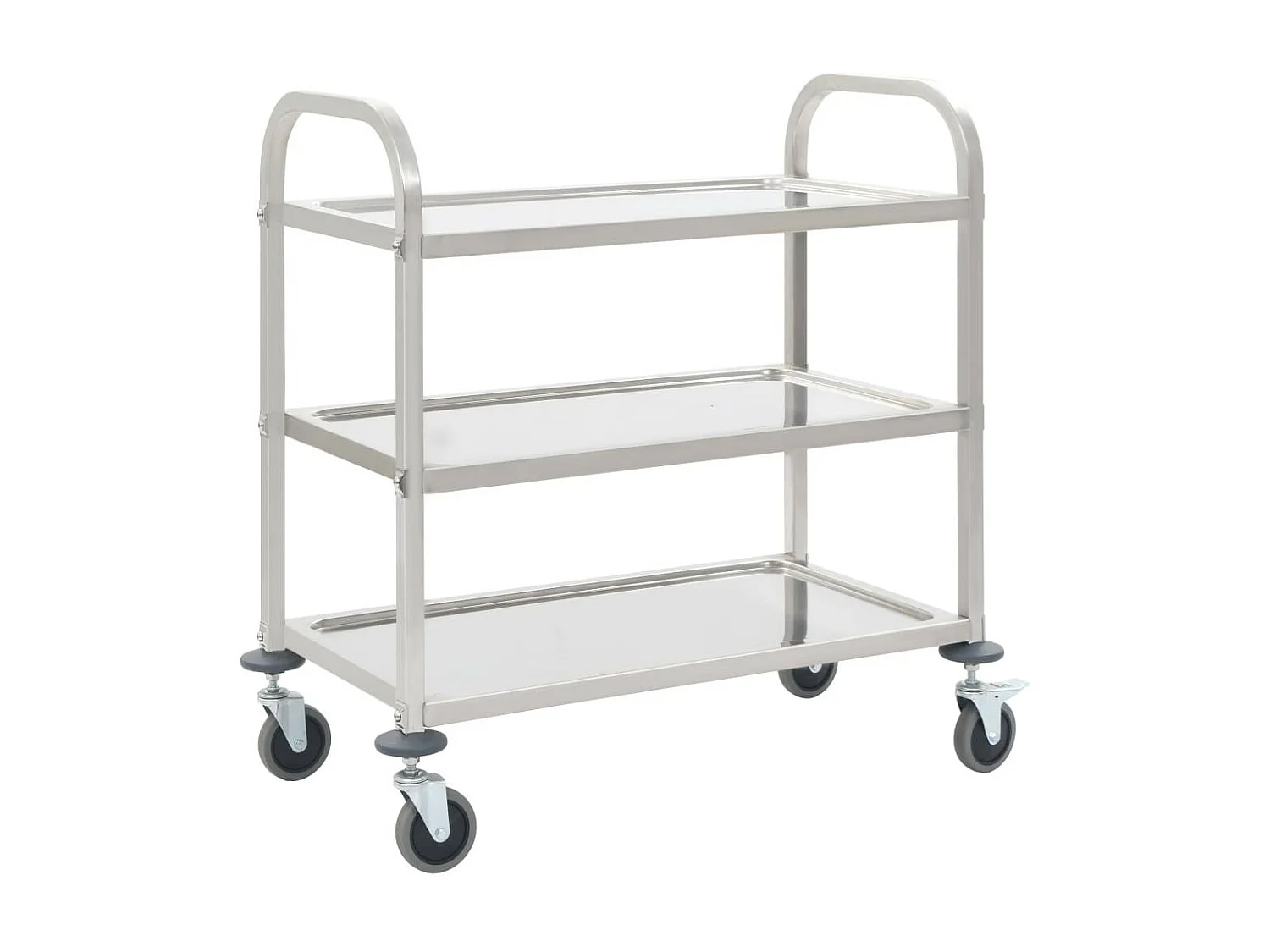 Chariot de cuisine à 3 niveaux 107x55x90 Acier inoxydable