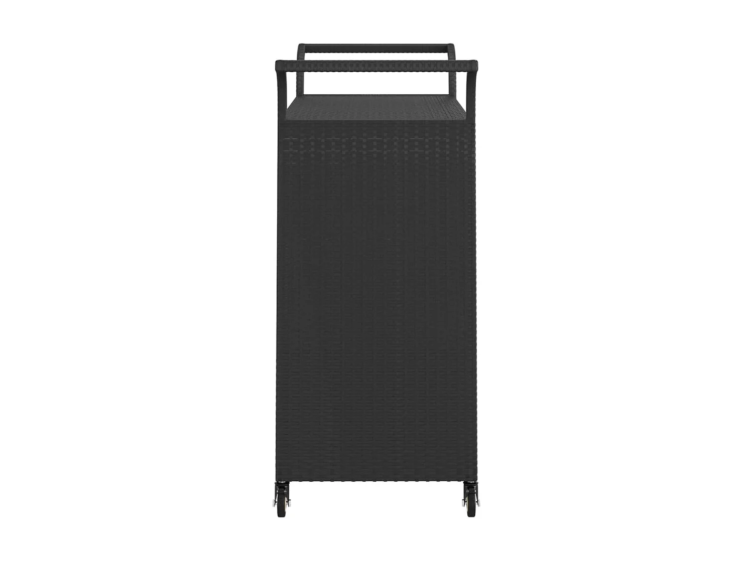 Chariot de bar avec tiroir Noir 100x45x97 Résine tressée