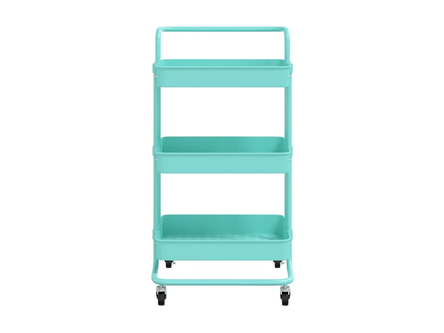 Chariot de cuisine 3 niveaux Turquoise 42x25x83,5 Fer et ABS