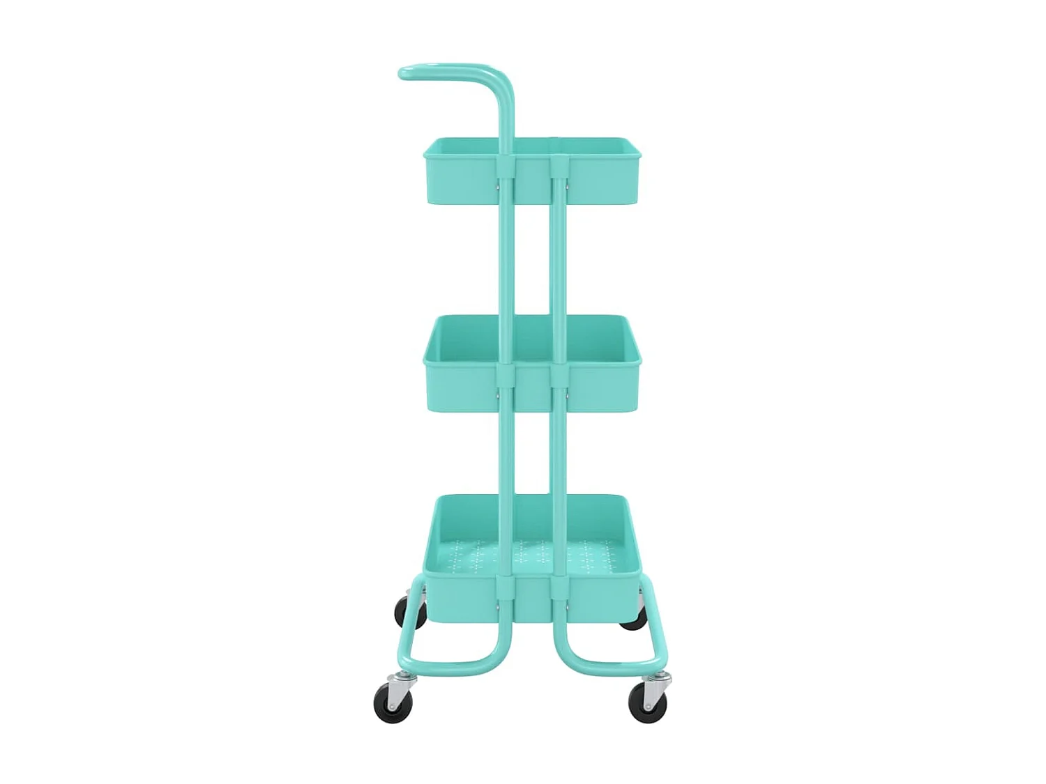 Chariot de cuisine 3 niveaux Turquoise 42x25x83,5 Fer et ABS