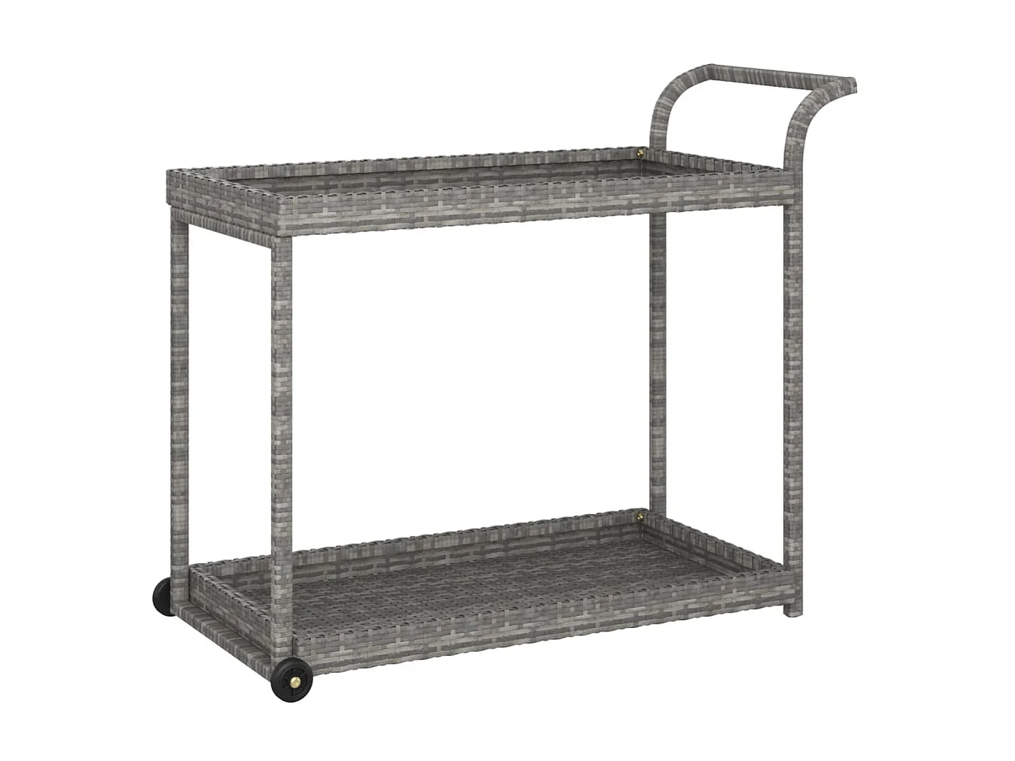 Chariot de bar Gris 100x45x83 Résine tressée
