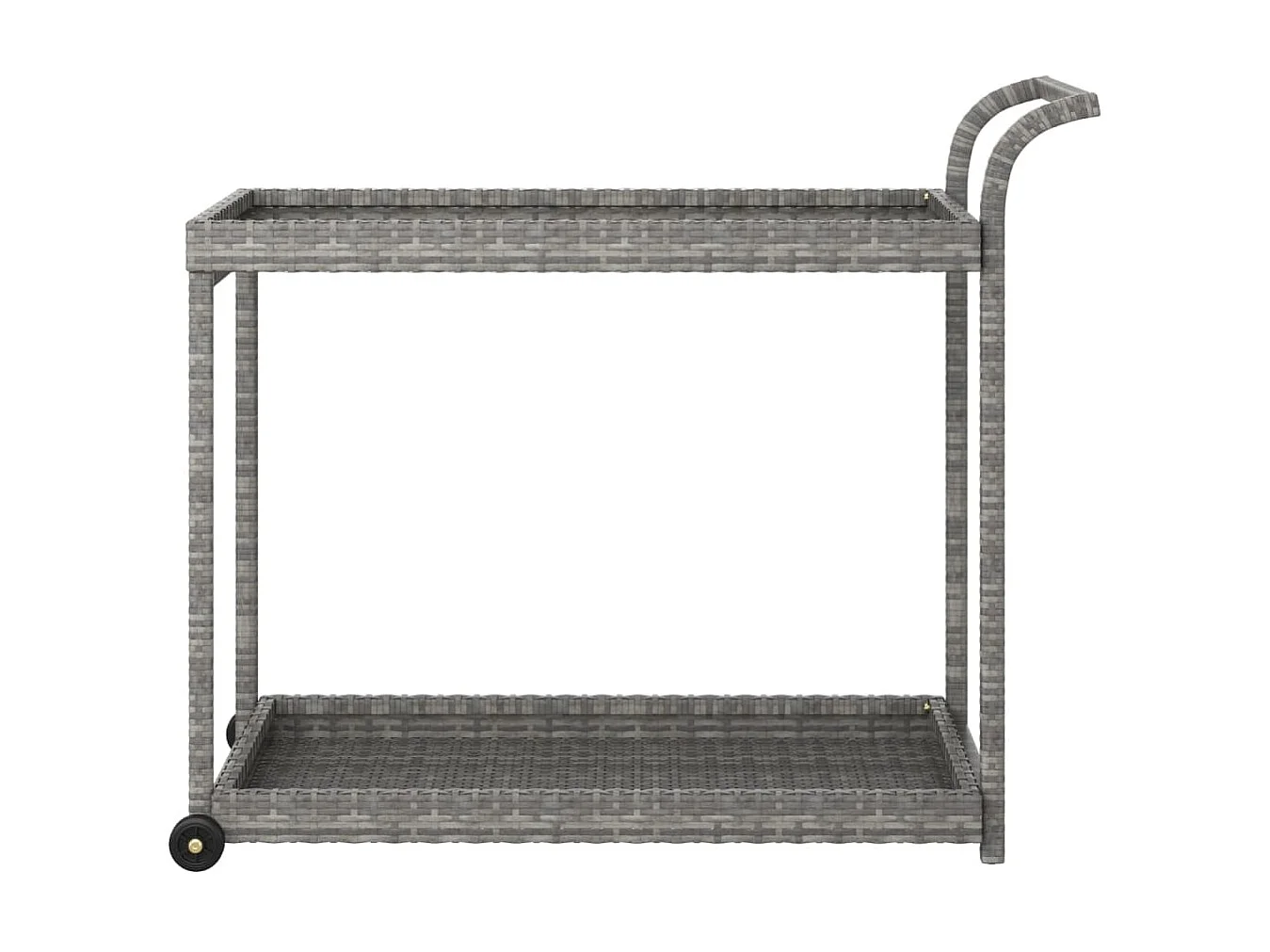 Chariot de bar Gris 100x45x83 Résine tressée