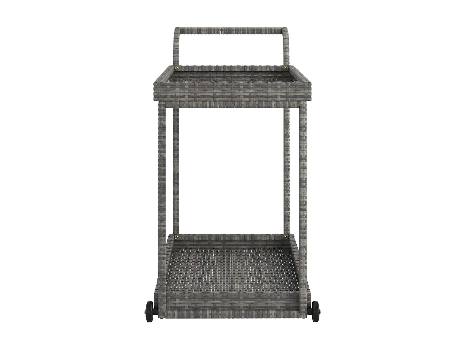 Chariot de bar Gris 100x45x83 Résine tressée